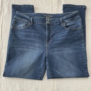 Maurices Jeans Women's‎ 16 Reg Skinny High Rise Stretch Blue Denim Pants Preppy